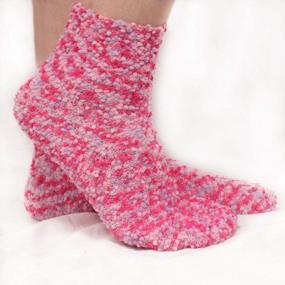 img 1 attached to Value Pack Of 4 Super Cozy Microfiber Fuzzy Socks For Ultimate Warmth And Comfort