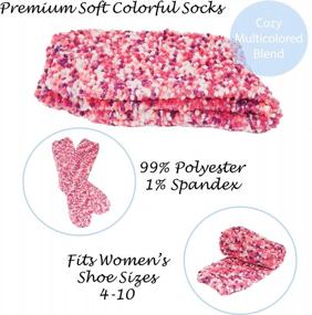 img 3 attached to Value Pack Of 4 Super Cozy Microfiber Fuzzy Socks For Ultimate Warmth And Comfort