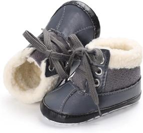 img 1 attached to Nomere Newborn Premium Anti Slip Prewalker Boys' Shoes ~ Boots