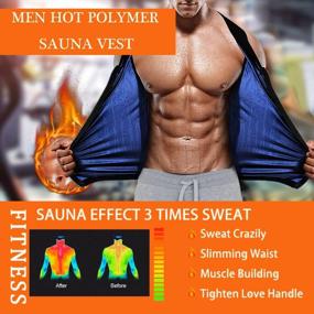 img 2 attached to Polymer Waist Trainer Men'S Sauna Suit - Enhance Sweat & Promote Weight Loss During Fitness Workouts With Body Shaper Tank Top