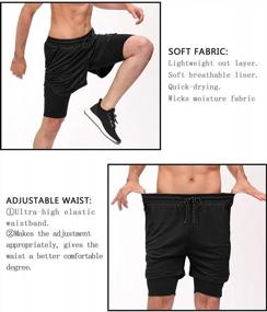 img 3 attached to Performance Men'S 2-In-1 Running Shorts With Inner Liner And Zipper Pockets, 7-Inch Length, For Gym And Athletic Workouts