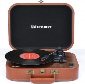 img 1 attached to Record Player Turntable Wireless Vintage 3-Speed LP Vinyl Player With Built-In Stereo Speakers USB Phonograph For Records Portable Retro Style