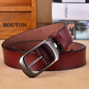 img 2 attached to Womens Genuine Leather Single Buckle Women's Accessories : Belts