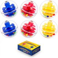 6-pack baby & toddler activity rattle balls - clear plastic durable ball ramp toy replacement balls. логотип