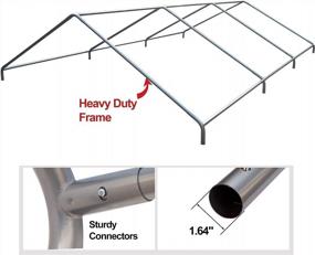 img 1 attached to Heavy Duty 10X20 Carport Canopy Tent With 8 Legs - Portable Garage Shelter For Cars, Boats, And Garden Storage - Perfect For Parties, Weddings And More - Beige