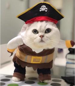 img 4 attached to 🦜 Pirate-themed Dog Costume for Halloween - WORDERFUL Pet Clothes in Caribbean Style Cat Dress Cosplay (L)