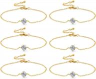 set of 6 or 4 bridesmaid bracelets - 18k gold plated knot bracelet with "i couldn’t tie a knot without you" wedding proposal message - ideal jewelry gifts for women by dhqh logo