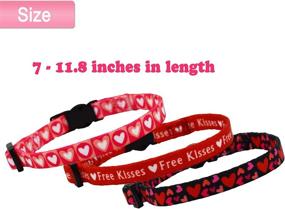 img 3 attached to Premium Set of 3 Valentine's Day Cat Collars with Detachable Flower and Bell - Adjustable Breakaway Safety Collars