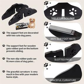 img 1 attached to 🔧 360 Degree Configurable Support Feet for Wooden Pet Gate - Set of 2, Designed for 0.75 Inches Thickness Panel