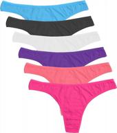 women's cotton thong panties bikini underwear 6 pack - elacucos breathable logo