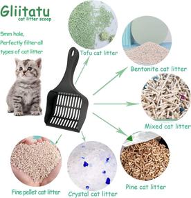 img 3 attached to 🐱 Gliitatu Cat Litter Scoop - Deep Scooper Shovel Sifter for Cats, Rabbits, Hamsters, Snakes - Black