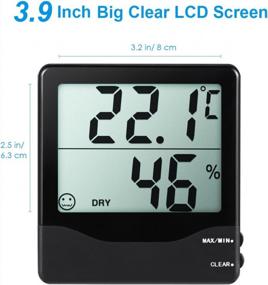 img 1 attached to AMIR Indoor Hygrometer Thermometer, Big LCD Screen, MIN/MAX Records, °C/°F Switch, Comfort Indicators Multifunctional Digital Temperature And Humidity Monitor For Home