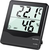 термометр для внутреннего гигрометра amir, большой жк-экран, записи min/max, переключатель °c/°f, индикаторы комфорта многофункциональный цифровой монитор температуры и влажности для дома логотип