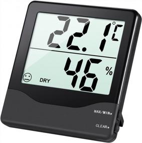 img 4 attached to Термометр для внутреннего гигрометра AMIR, большой ЖК-экран, записи MIN/MAX, переключатель °C/°F, индикаторы комфорта Многофункциональный цифровой монитор температуры и влажности для дома