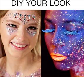 img 2 attached to IMethod Body Glitter - 12 Jars Holographic Cosmetic Face Glitter, Luminous Chunky Glitter, For Festival & Halloween Alien Makeup
