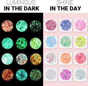 img 3 attached to IMethod Body Glitter - 12 Jars Holographic Cosmetic Face Glitter, Luminous Chunky Glitter, For Festival & Halloween Alien Makeup