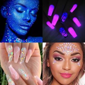 img 1 attached to IMethod Body Glitter - 12 Jars Holographic Cosmetic Face Glitter, Luminous Chunky Glitter, For Festival & Halloween Alien Makeup