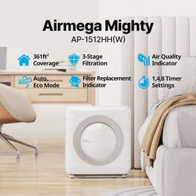 img 3 attached to 🐄 Coway Airmega AP-1512HH(W) True HEPA Air Purifier with Air Quality Monitoring, Auto Mode, Timer, Filter Indicator, and Eco Mode, White