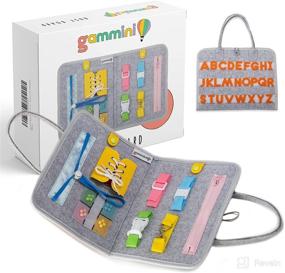 img 4 attached to Gammini Busy Board Montessori Toys for Toddlers: Enhancing Fine Motor Skills with Buckles, Zippers & Snaps in a Travel-Friendly Learning Bag - Perfect Educational & Decorative Gift!