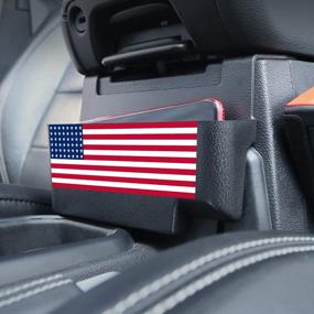 img 1 attached to Organize Your Jeep Wrangler JL 4XE JT With USA Flag Center Console Storage Box: Fits 2018-2022 JLU Sports Sahara Freedom Rubicon X Unlimited Gladiator.