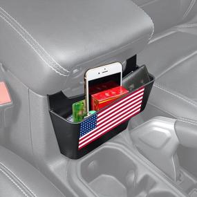 img 4 attached to Organize Your Jeep Wrangler JL 4XE JT With USA Flag Center Console Storage Box: Fits 2018-2022 JLU Sports Sahara Freedom Rubicon X Unlimited Gladiator.