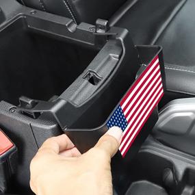 img 3 attached to Organize Your Jeep Wrangler JL 4XE JT With USA Flag Center Console Storage Box: Fits 2018-2022 JLU Sports Sahara Freedom Rubicon X Unlimited Gladiator.