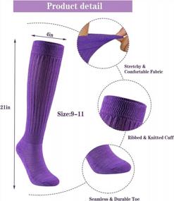 img 3 attached to Soft Knit Knee High Boot Socks For Women - Extra Long Slouchy Style, Size 9-11