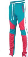 mens streetwear slim fit track pants - athletic sportswear jogger bottoms w/ side taping, premium fashion logo
