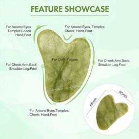 img 1 attached to Green Poleview Jade Gua Sha Facial Massage Tool For Anti-Aging, Skin Care, And Muscle Tension Relief - Scraping Massage Tool To Reduce Puffiness On Face And Body