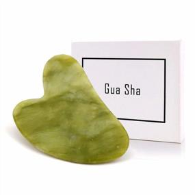 img 4 attached to Green Poleview Jade Gua Sha Facial Massage Tool For Anti-Aging, Skin Care, And Muscle Tension Relief - Scraping Massage Tool To Reduce Puffiness On Face And Body