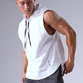 img 2 attached to Quick Dry Sleeveless Hooded Gym Tank Tops For Men - Magiftbox Workout Hoodie Shirts T54B