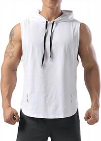 img 4 attached to Quick Dry Sleeveless Hooded Gym Tank Tops For Men - Magiftbox Workout Hoodie Shirts T54B