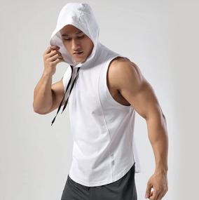 img 1 attached to Quick Dry Sleeveless Hooded Gym Tank Tops For Men - Magiftbox Workout Hoodie Shirts T54B