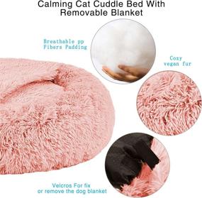 img 1 attached to 🐶 TR Pet Calming Dog Bed - Anti-Anxiety Donut Cat Bed with Removable Blanket, Cozy Relaxing Sleep for Large Medium Small Dogs and Cats (L/XL/XXL/XXXL)