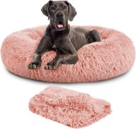 🐶 tr pet calming dog bed - anti-anxiety donut cat bed with removable blanket, cozy relaxing sleep for large medium small dogs and cats (l/xl/xxl/xxxl) logo