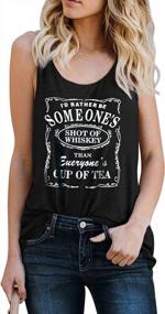 img 4 attached to Smooth As Tennessee Whiskey Shirt Women Country Music Tank Top Summer Casual Sexy Sleeveless