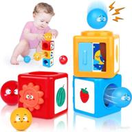 👶 montessori baby toys for 6-12 months - building blocks stacking toy for 1 year old boys & girls - educational ball drop game for 6, 9, 12-18 months babies - perfect gift logo