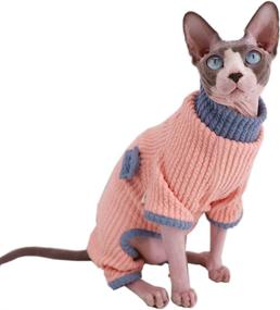 img 4 attached to Kitipcoo Clothes Jumpsuit Hairless Sweaters Cats