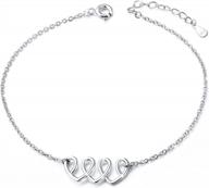women's s925 sterling silver evil eye starfish heart bead butterfly celtic knot cross multilayer anklet bracelet jewelry logo