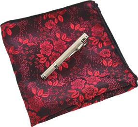 img 2 attached to JEMYGINS Floral Necktie Pocket Hankerchief Men's Accessories via Ties, Cummerbunds & Pocket Squares