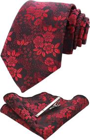 img 3 attached to JEMYGINS Floral Necktie Pocket Hankerchief Men's Accessories via Ties, Cummerbunds & Pocket Squares