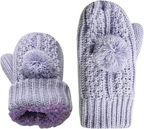 img 2 attached to ❄️ Fuchsia Knitted Cold Weather Accessories for Little Girls - NIce Caps Collection