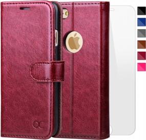 img 4 attached to OCASE IPhone 6S Case [Free Screen Protector Included] Leather Wallet Flip Case For IPhone 6 / 6S Devices - Burgundy