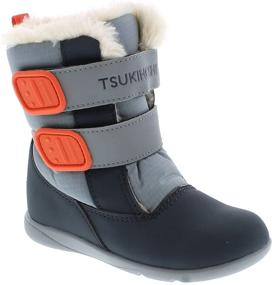 img 1 attached to TSUKIHOSHI Strap Closure Machine Washable Slip Resistant Non Marking Boys' Shoes and Boots