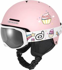 img 4 attached to Keep Your Kids Safe On The Slopes: Odoland Ski Helmet With Goggles For Boys And Girls