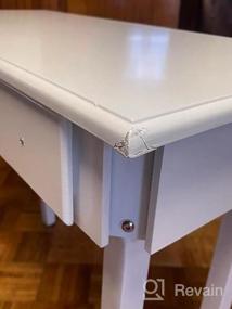 img 8 attached to Компактный и стильный письменный стол светло-зеленого цвета с ящиками для небольших помещений - идеально подходит для домашнего офиса, учебы или косметического преображения