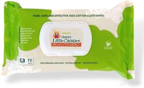img 4 attached to 👶 Happy Little Camper Natural Cotton Baby Wipes: Aloe Vera & Vitamin E, Chlorine-Free, Biodegradable, Dermatologically Tested (72 Count)