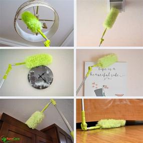 img 2 attached to Ultimate Cleaning Solution: Pure Care Microfiber Feather Duster with Extension Pole - Lightweight, Washable, Extendable for Ceiling Fan, Blinds, Cobwebs & Baseboards