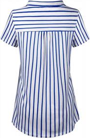 img 3 attached to Flowy Henley Shirt Tops For Women: Work And Casual Blouse With V-Neck And Stripes By Cestyle