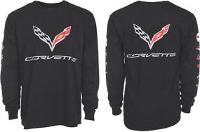 img 4 attached to Stylish and Durable: JH DESIGN GROUP Men's Chevy Corvette C7 Long Sleeve Black T-Shirt with Striking Logos on Front, Back, and Sleeves